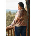 Plus Cream Rust Bleached Tie-dye Long Sleeve Drawstring Detail Relaxed Sweatshirt