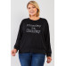 Black "monday Sunday" Print Long Sleeve Relaxed Sweatshirt Top