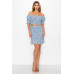 Smocking Ruffled Printed Top & Skirts Set