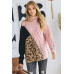 Turtle Neck Color Block Cutout Sweater