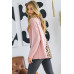 Turtle Neck Color Block Cutout Sweater