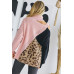 Turtle Neck Color Block Cutout Sweater