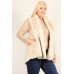 Plus Size Faux Fur Vest Jacket With Open Front, Hi-lo Hem, And Pockets