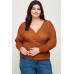 Plus Size Textured Waffle Sweater Knit Top