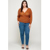 Plus Size Textured Waffle Sweater Knit Top