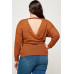 Plus Size Textured Waffle Sweater Knit Top