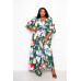 Puff Sleeve Button Front Dress