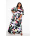 Puff Sleeve Button Front Dress