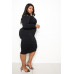 Bodycon Sweater Dress With Knot Detail