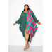 Print Drapy Shirt Maxi Dress