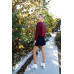 Burgundy Colorblock Long Sleeve Crop Top