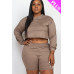 Plus Size Cozy Crop Top And Shorts Set