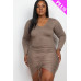 Plus Size Drawstring Ruched Front