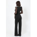 Plunging V Buckle Detail Leopard Jumpsuit