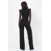 Plunging V Buckle Detail Leopard Jumpsuit