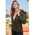 Overwrap Front Button Detail Long Sleeve Knit Top