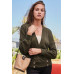 Overwrap Front Button Detail Long Sleeve Knit Top