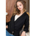Overwrap Front Button Detail Long Sleeve Knit Top