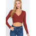 Surplice W/tie Rib Knit Top - CC-55684b