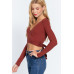 Surplice W/tie Rib Knit Top - CC-55684b