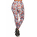 Plus Size Star Print, Full Length Leggings In A Slim Fitting Style With A Banded High Waist