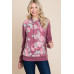 Floral Printed Contrast Hoodie With Relaxed Fit And Cuff Detail