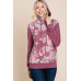 Floral Printed Contrast Hoodie With Relaxed Fit And Cuff Detail