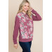 Floral Printed Contrast Hoodie With Relaxed Fit And Cuff Detail