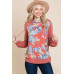 Floral Printed Contrast Hoodie With Relaxed Fit And Cuff Detail