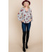Floral Hacci Printed Babydoll Top With Elastic Cuff Sleeves