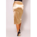 Sexy Gathered Front Crossover Midi Skirt
