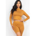 Mock Neck Top & Biker Shorts Set