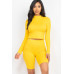 Mock Neck Top & Biker Shorts Set