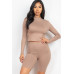 Mock Neck Top & Biker Shorts Set