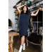 Plus Black Ribbed Front Wrap Lace Tie Detail Midi Dress