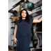 Plus Black Ribbed Front Wrap Lace Tie Detail Midi Dress