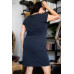 Plus Black Ribbed Front Wrap Lace Tie Detail Midi Dress