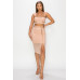 Studded Stone Cami Top & Slit Mini Skirts Set