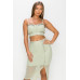 Studded Stone Cami Top & Slit Mini Skirts Set