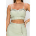 Studded Stone Cami Top & Slit Mini Skirts Set