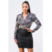 Sexy Animal Print Collared Back-tie Wrap Top