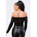 Leopard Print Off Shoulder Bodysuit