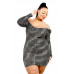 Plus Foil & Glitter Wavy Print Mini Dress