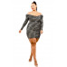 Plus Foil & Glitter Wavy Print Mini Dress