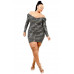 Plus Foil & Glitter Wavy Print Mini Dress