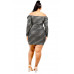 Plus Foil & Glitter Wavy Print Mini Dress