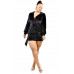 Plus Velvet Bishop Sleeve Mini Dress