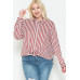 Multi Stripe Side Slit Cotton Shirt