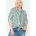 Multi Stripe Side Slit Cotton Shirt