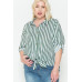 Multi Stripe Side Slit Cotton Shirt